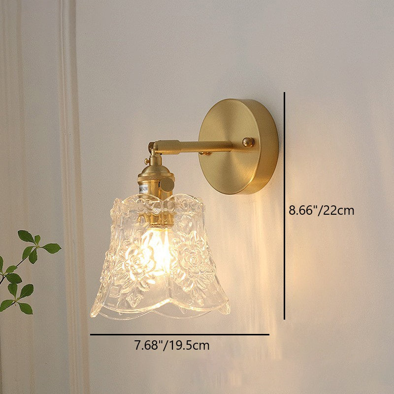 Carved Lattice Cone Flower Wall Lamp