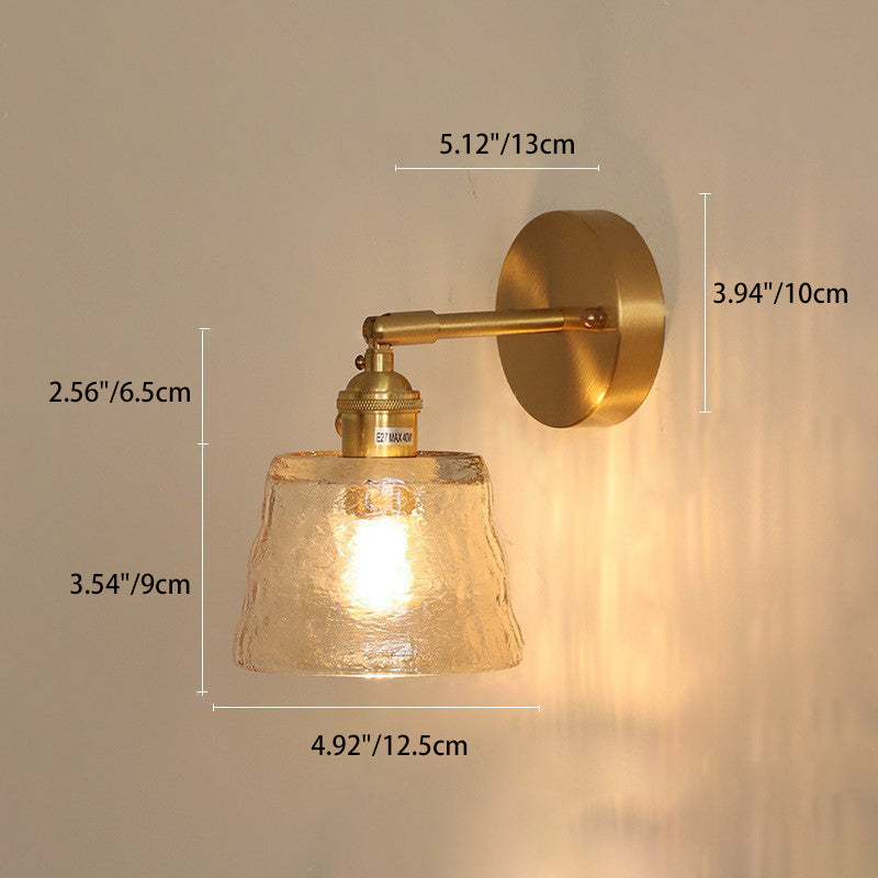 Round Cone Glass Iron Wall Lamp