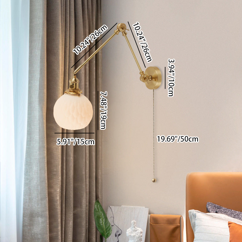 Ball Pinecone Glass Ceramic Wall Lamp