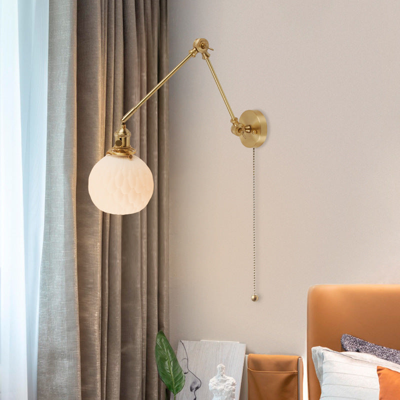 Ball Pinecone Glass Ceramic Wall Lamp