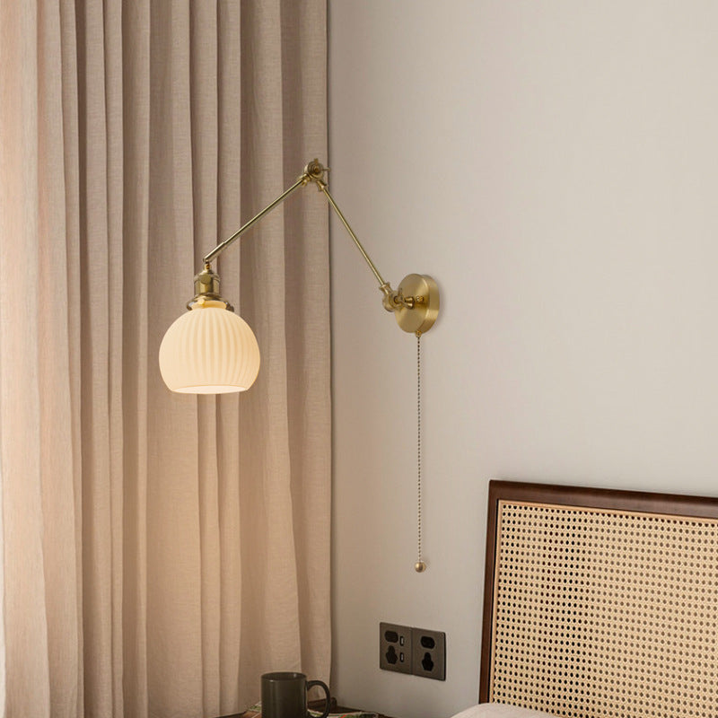 Ball Pinecone Glass Ceramic Wall Lamp