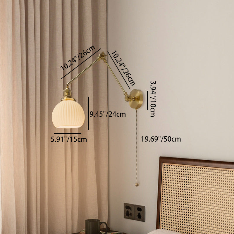 Ball Pinecone Glass Ceramic Wall Lamp