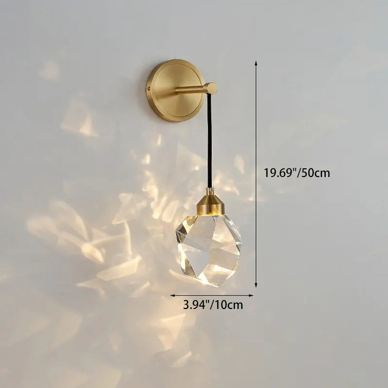 Irregular Diamond Round Crystal Wall Lamp