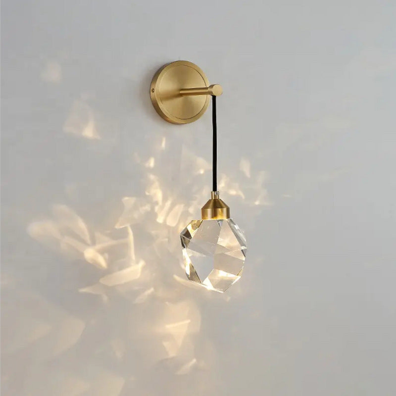 Irregular Diamond Round Crystal Wall Lamp