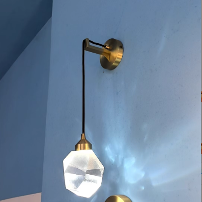 Irregular Diamond Round Crystal Wall Lamp
