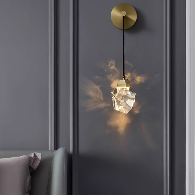 Irregular Diamond Round Crystal Wall Lamp