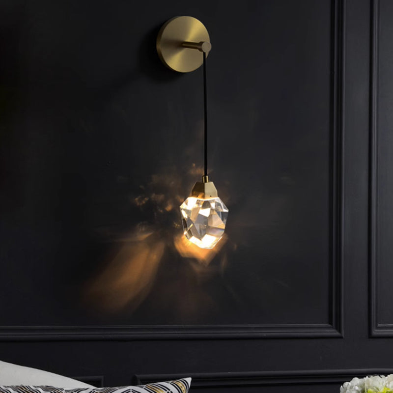 Irregular Diamond Round Crystal Wall Lamp