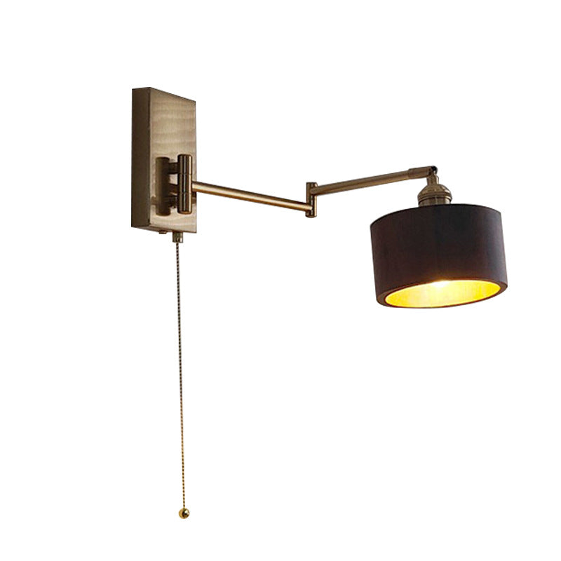 Round Column Rotatable Wood Wall Lamp