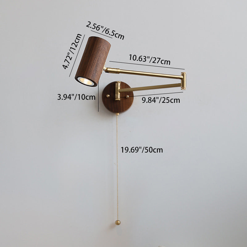 Cylinder Swing Arm Round Wall Lamp