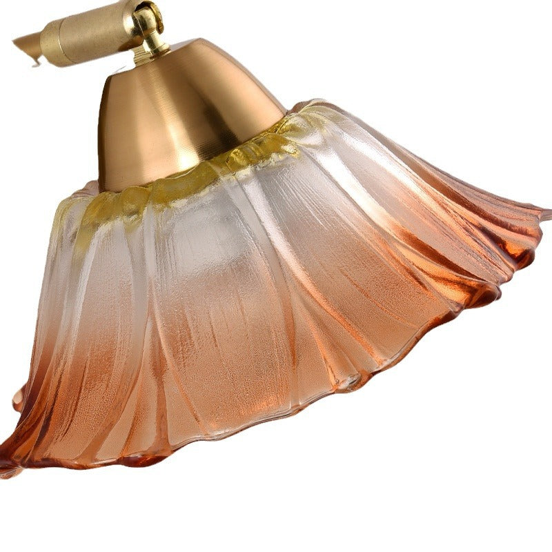 Floral Round Glass Hardware Wall Lamp