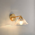 Floral Round Glass Hardware Wall Lamp