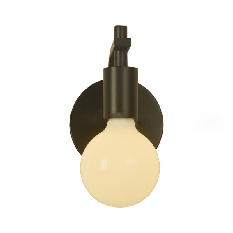 Round Curved Glass Iron Wall Lamp