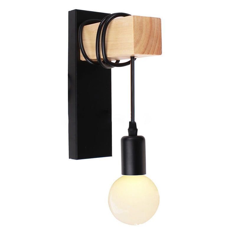 Rectangular Cylinder Glass Iron Wall Lamp