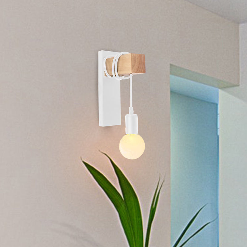 Rectangular Cylinder Glass Iron Wall Lamp