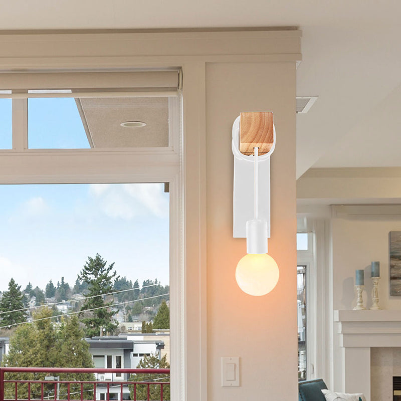 Rectangular Cylinder Glass Iron Wall Lamp