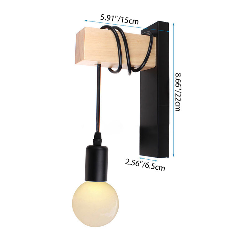 Rectangular Cylinder Glass Iron Wall Lamp