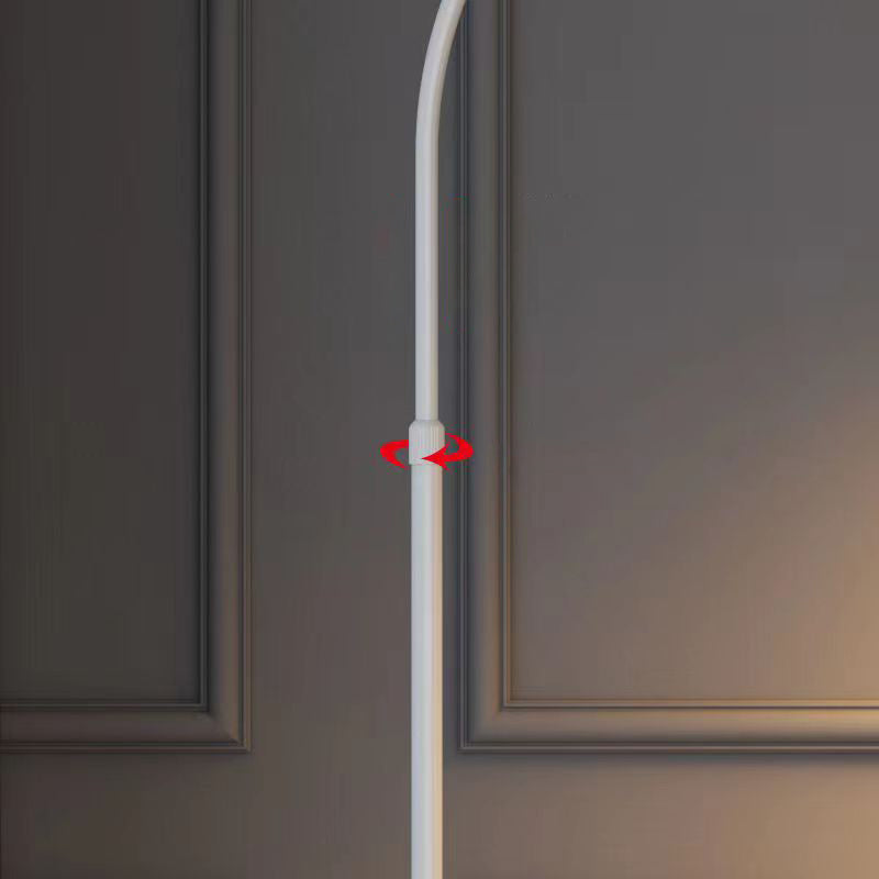 Retractable Curved Round Feather Floor Lamp