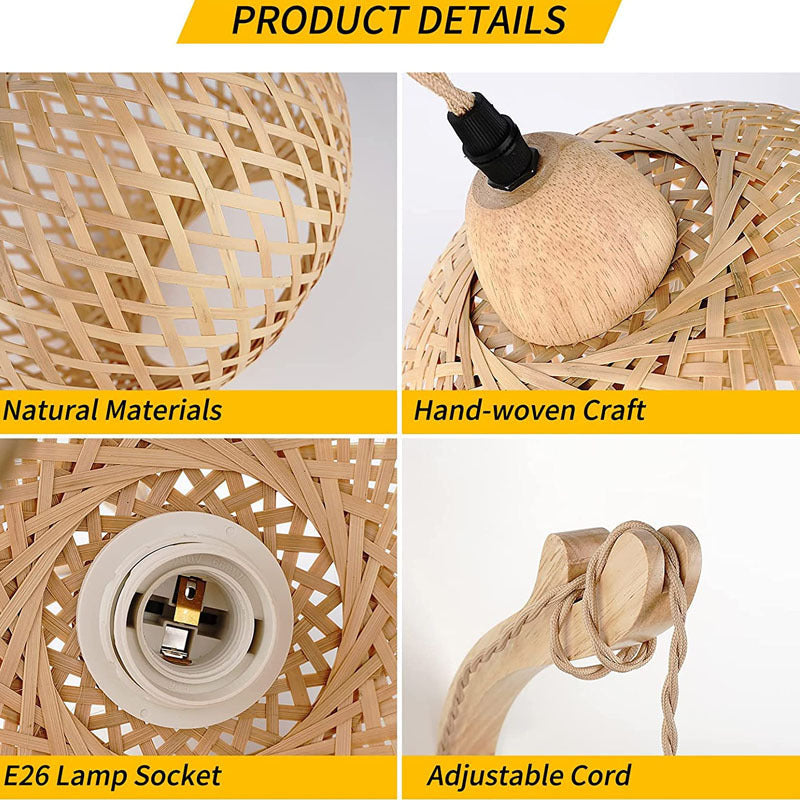 Square Skeleton Spherical Bamboo Wall Lamp