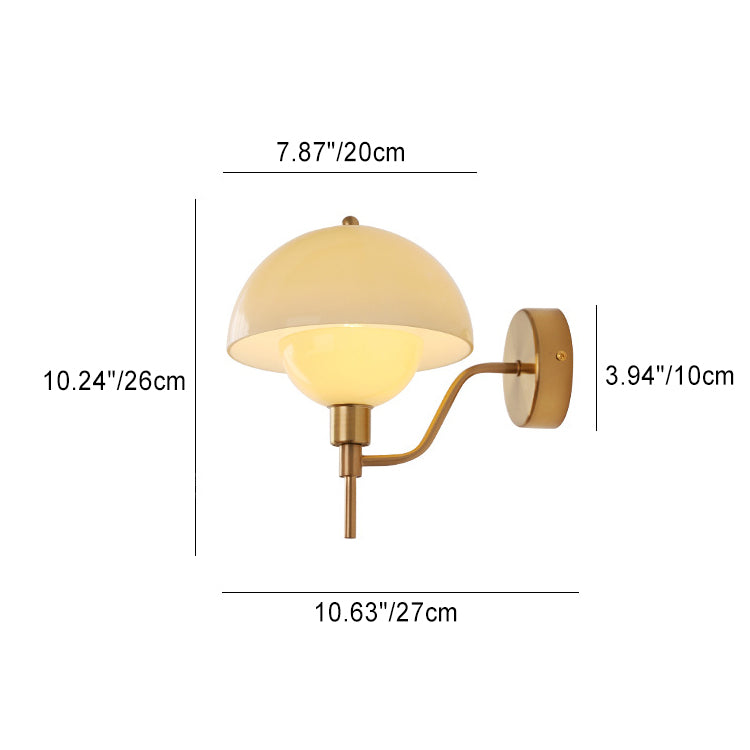 Round Mushroom Shape Glass Wall Lamp