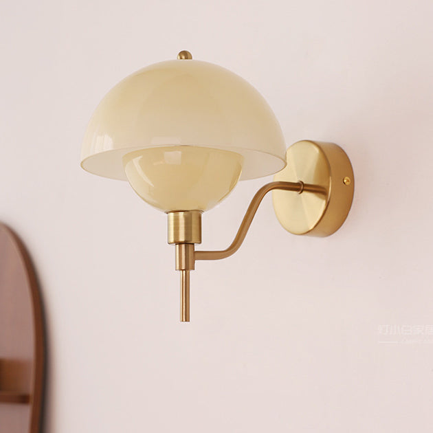 Round Mushroom Shape Glass Wall Lamp