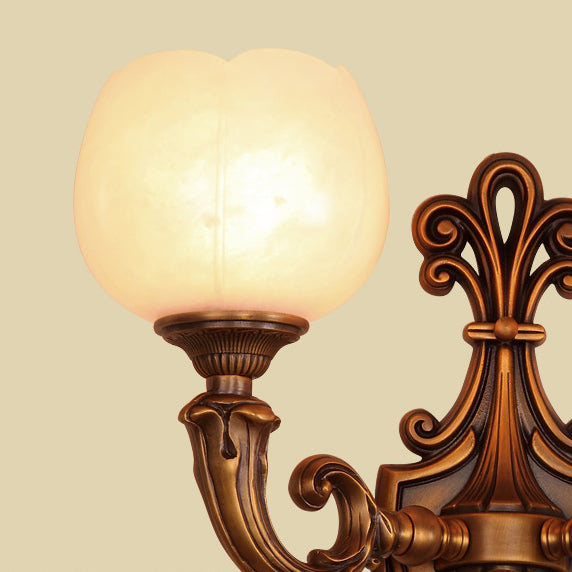 Pod Patterned Marble Brass 2-Light Wall Lamp