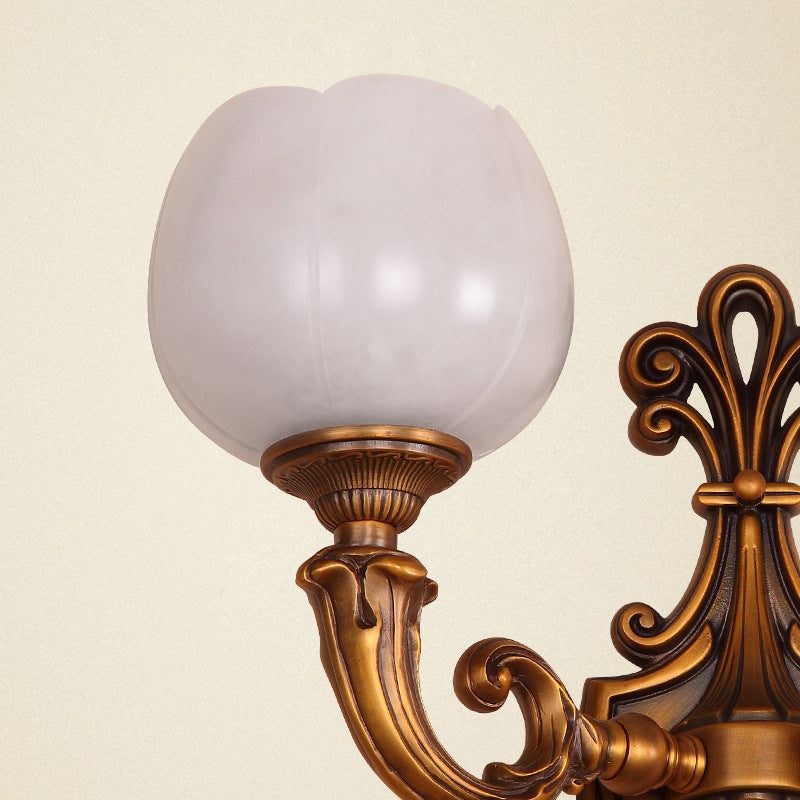 Pod Patterned Marble Brass 2-Light Wall Lamp