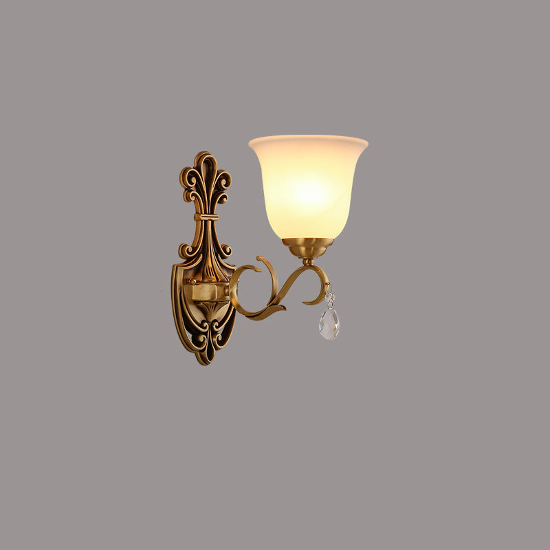 Round Leaf Floral Glass Wall Lamp