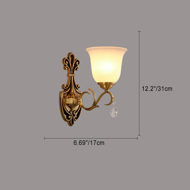 Round Leaf Floral Glass Wall Lamp