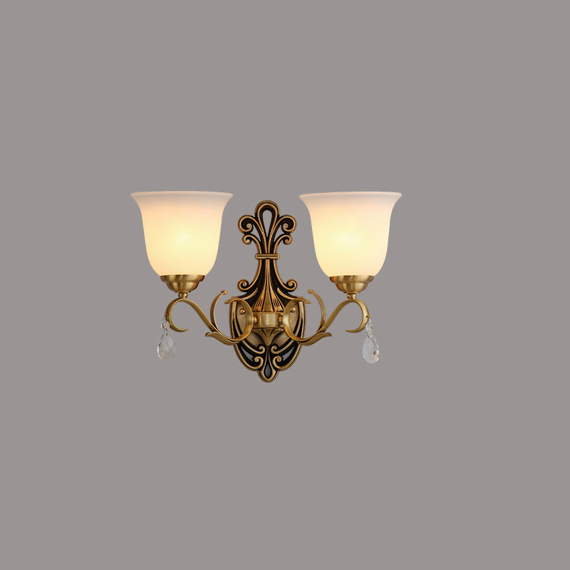 Round Leaf Floral Glass Wall Lamp