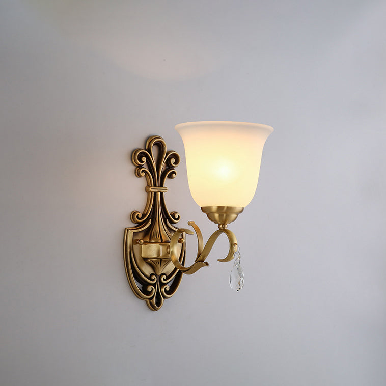 Round Leaf Floral Glass Wall Lamp