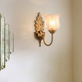 Round Leaf Floral Glass Wall Lamp
