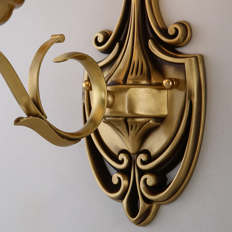 Round Leaf Floral Glass Wall Lamp