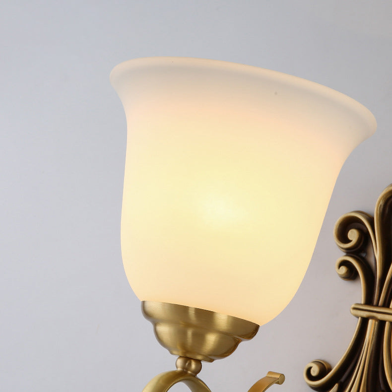 Round Leaf Floral Glass Wall Lamp