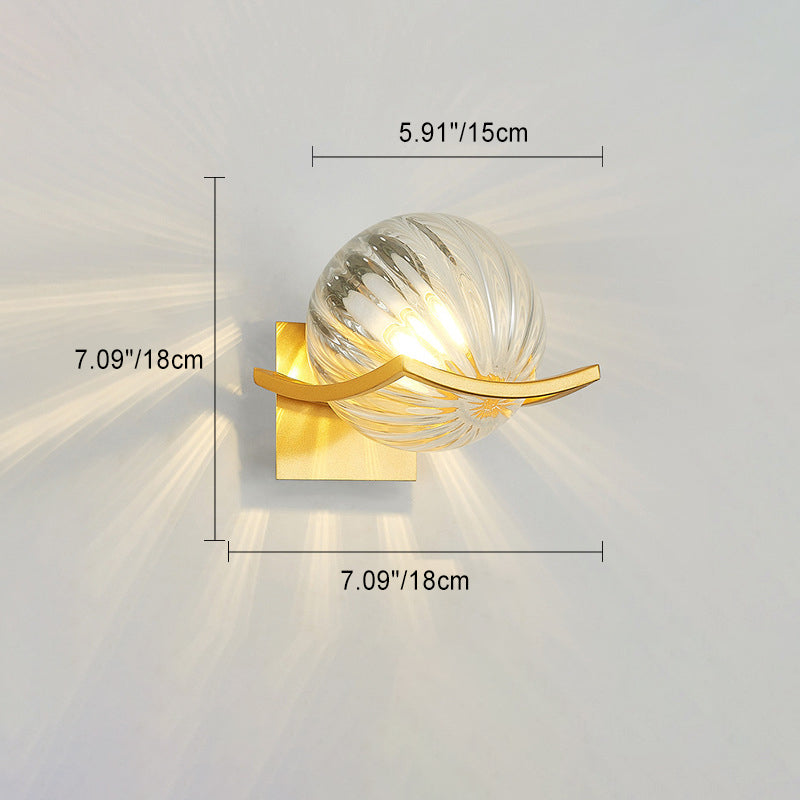 Orb Watermarked Glass Hardware Wall Lamp