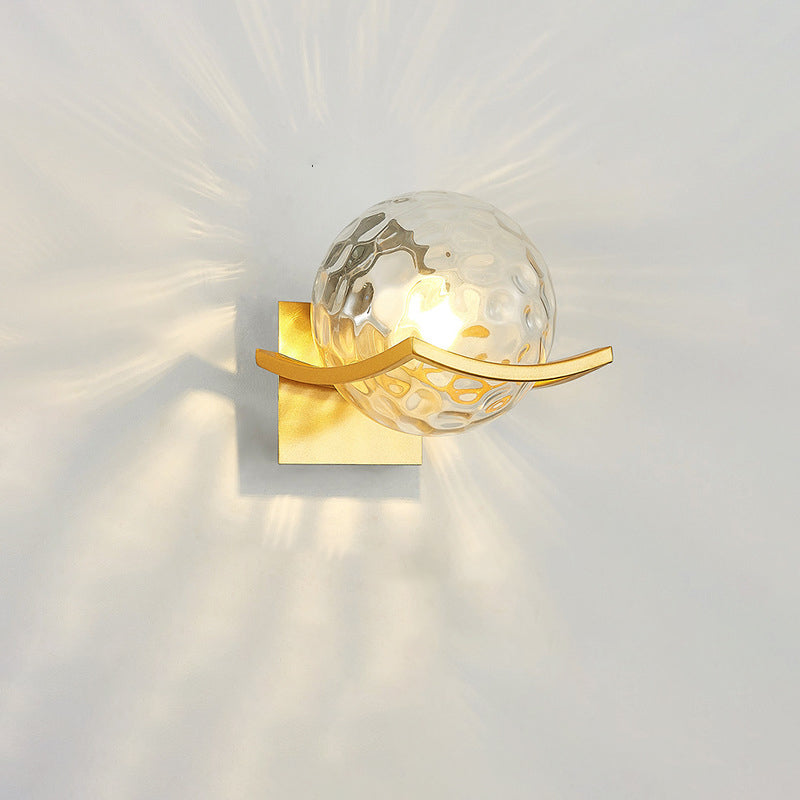 Orb Watermarked Glass Hardware Wall Lamp