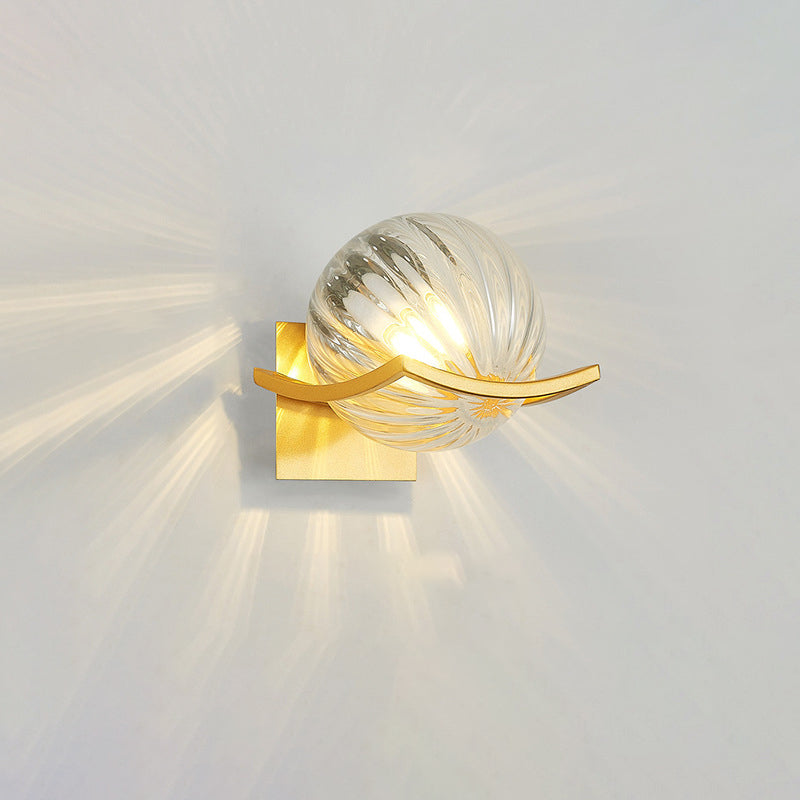 Orb Watermarked Glass Hardware Wall Lamp