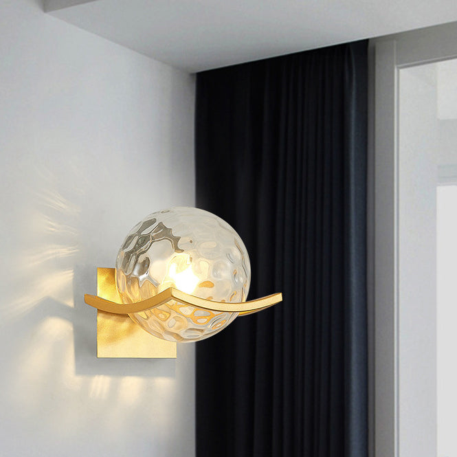 Orb Watermarked Glass Hardware Wall Lamp