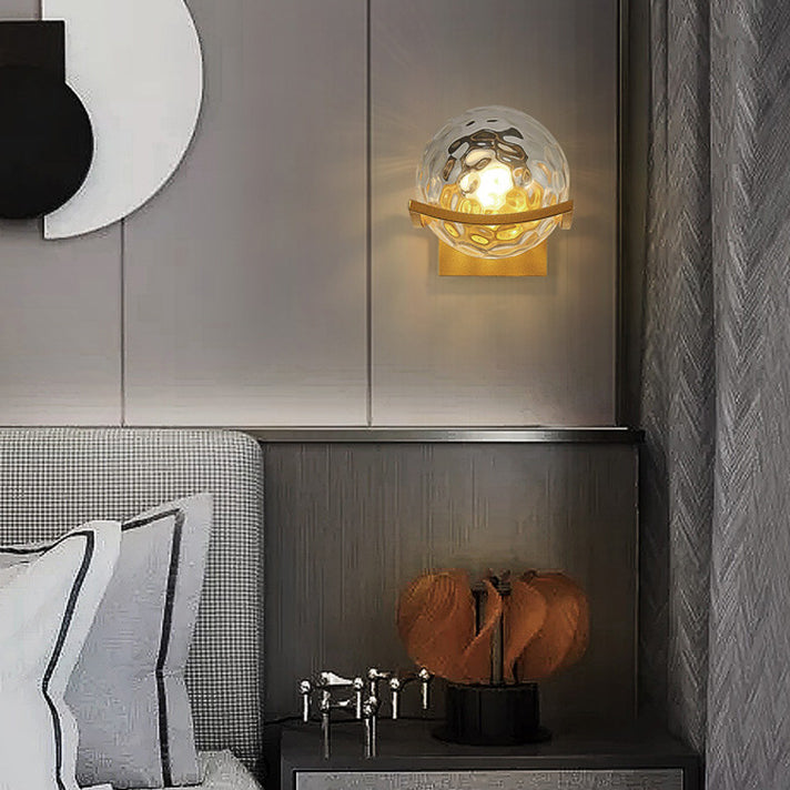 Orb Watermarked Glass Hardware Wall Lamp