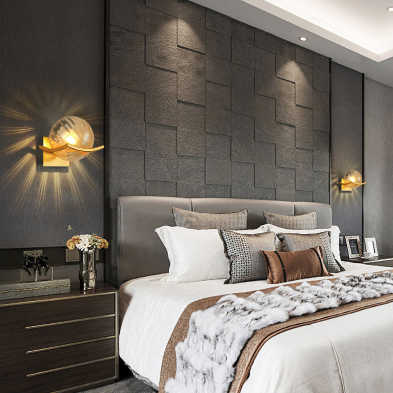 Orb Watermarked Glass Hardware Wall Lamp