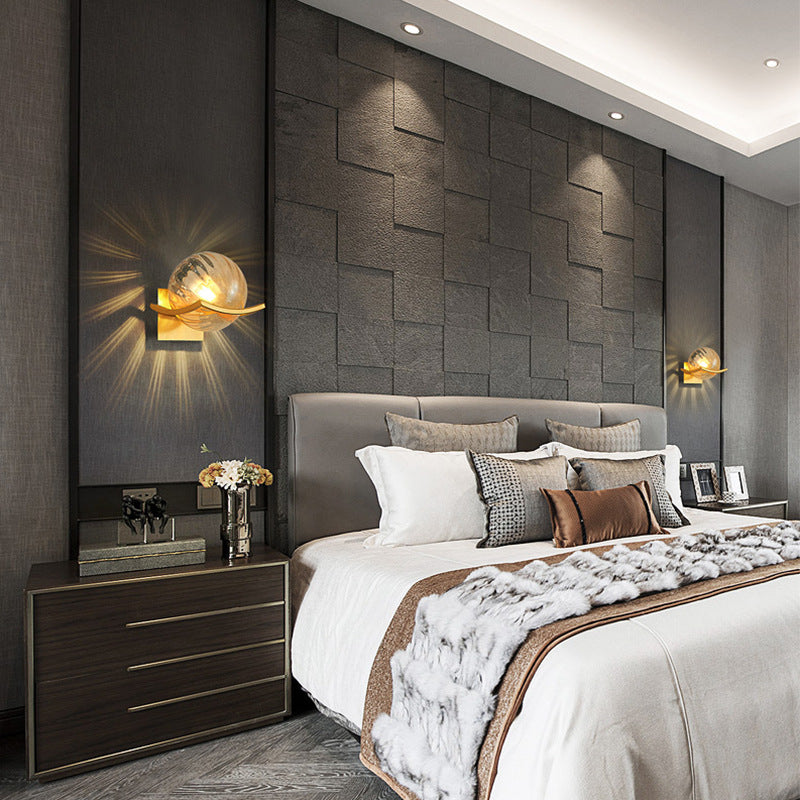 Orb Watermarked Glass Hardware Wall Lamp