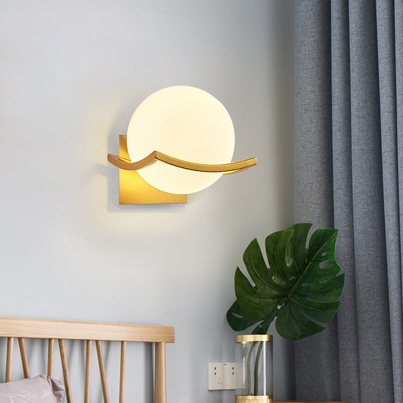 Orb Watermarked Glass Hardware Wall Lamp