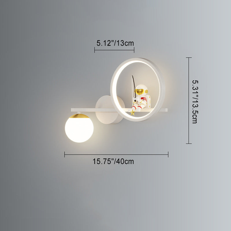 Astronaut Round Orb Acrylic Wall Lamp