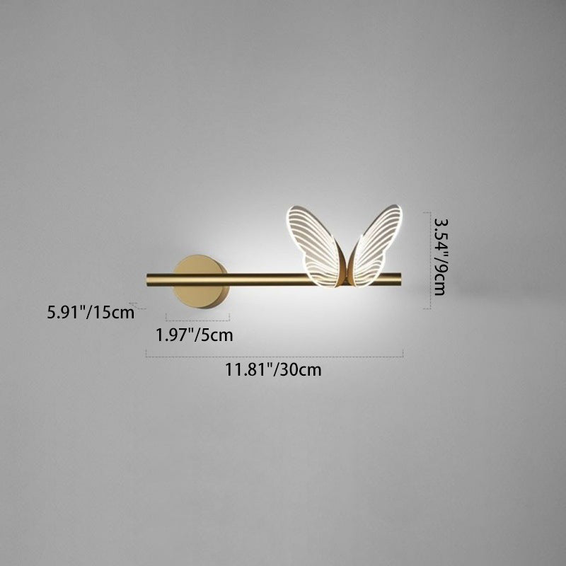 Butterfly Round Long Acrylic Wall Lamp