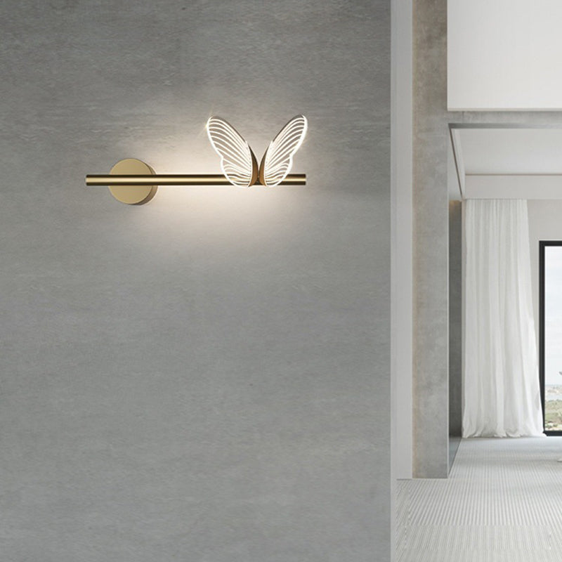 Butterfly Round Long Acrylic Wall Lamp