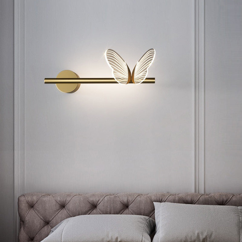 Butterfly Round Long Acrylic Wall Lamp