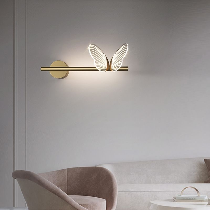 Butterfly Round Long Acrylic Wall Lamp