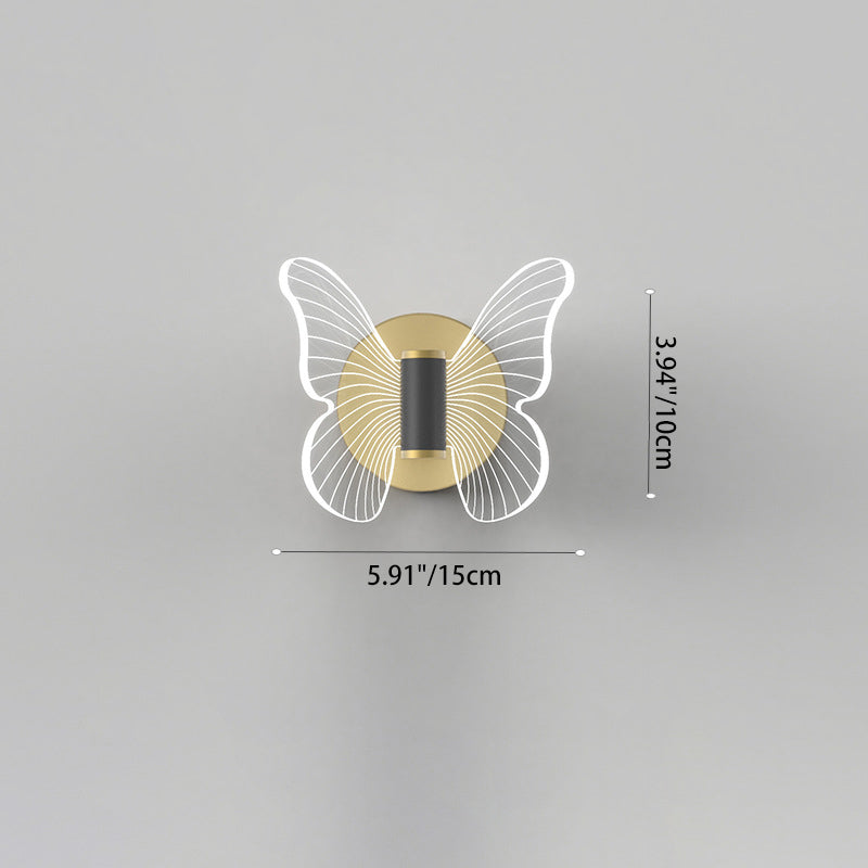 Round Butterfly Rectangle Acrylic Wall Lamp