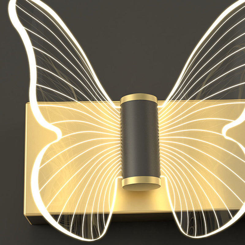 Round Butterfly Rectangle Acrylic Wall Lamp
