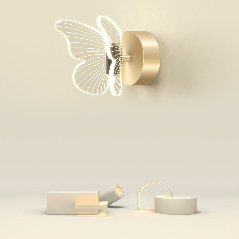 Round Butterfly Rectangle Acrylic Wall Lamp