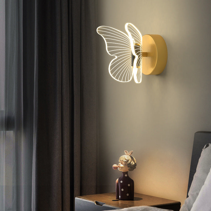 Round Butterfly Rectangle Acrylic Wall Lamp